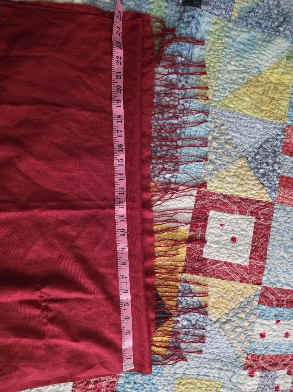 pashmina Red Viscose Wrap Scarf